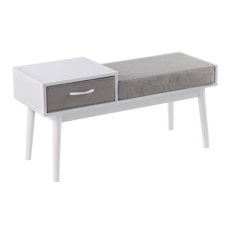 Telephone Contemporary Bench With Pull Out Drawer