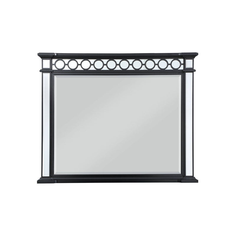 Varian II - Mirror - Black Velvet & Black & Sliver Finish - Atlantic Fine Furniture Inc