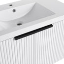 Contemporary Wall Mounted Bathroom Vanity With Resin Double Sink