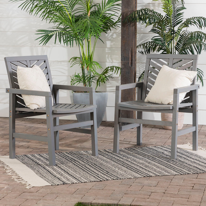 Modern 2 Piece Chevron Patio Chairs