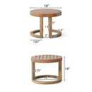 Outdoor Acacia Wood Side Table, Solid Side Table For Patio, Pool, Porch - Brown Wash