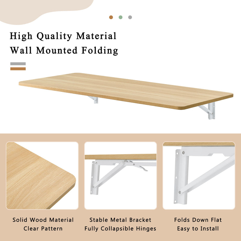 Folding Table Wall Mounted Folding Table For Small Spaces, Fold Down Desk, Workbench