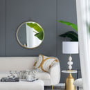 Round Mirror, Circle Mirror With Iron Frame For Living Room Bedroom Vanity Entryway, Hallway