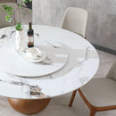 Round Modern Marble Dining Table With Chairs