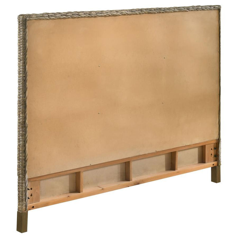 Zyla - Woven Rattan California King Panel Headboard - Kubu Gray
