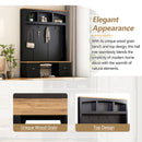 Farmhouse 4 In 1 Hall Tree With Wood Grain Bench And Top