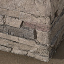 Classic Design Square Fire Pit With Top And 40, 000 Btu Heat Output - Stone Gray