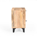 Solid Wood Vintage Nightstand With Handcrafted Detailing - Natural