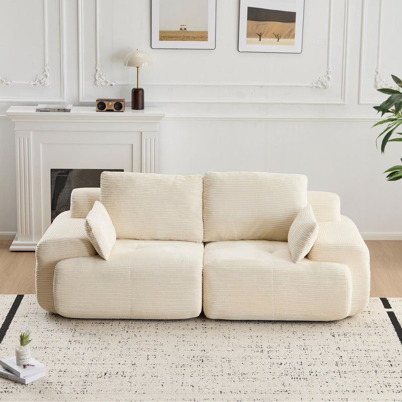 Compressed Sofa, 2 Seater Large Sectional Couches For Living Room - Beige