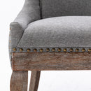 Ultra Side Dining Chair,Thickened Fabric Chairs With Neutrally Toned Solid Wood Legs, Bronze Nail Head (Set of 2)