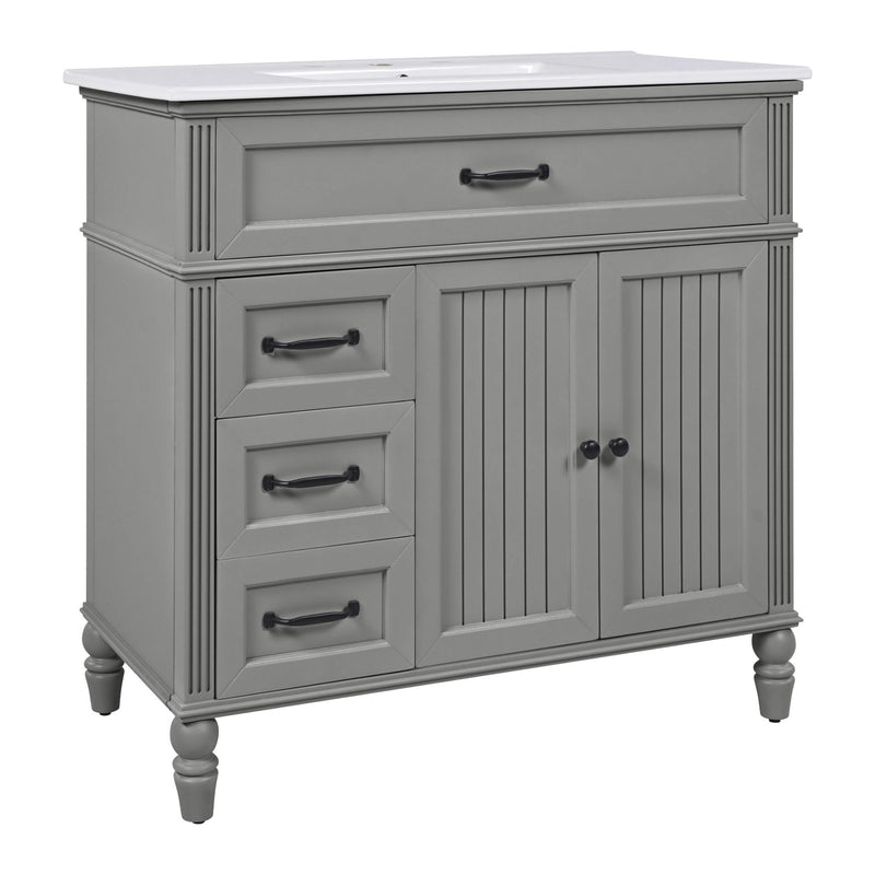 Bathroom Vanity With Sink, Freestanding Cabinet & Drawers