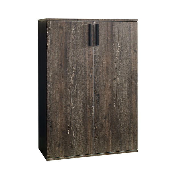 Luka - Farmhouse Rustic Five Shelf Wood Shoe Cabinet - Rustic Gray
