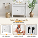 Bathroom Vanity With Ceramic Sink, 2 Doors 3 Drawers, Soft Close Design