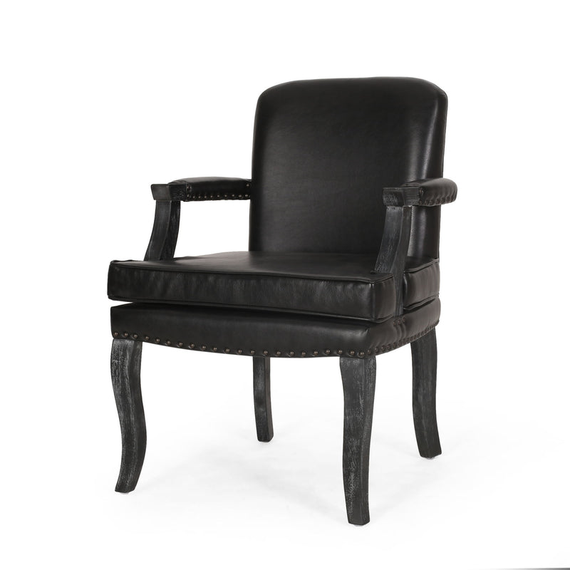 French Country Style Dining Chair With Nailhead Trim