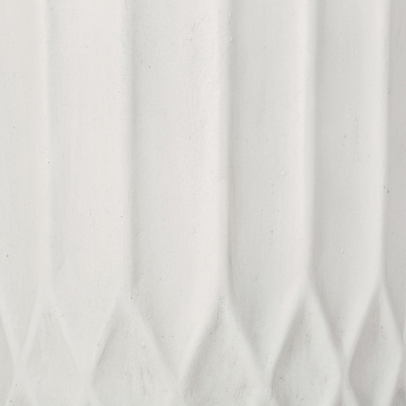Planter With Subtle Pleated Design - Antique White