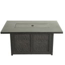 Aluminum Rectangle Fire Table With Fire Glass And Cover - Antique Bronze