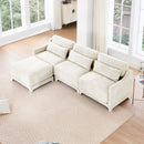 Stylish Sofa With Ottoman And Lumbar Pillows, Ergonomic Design