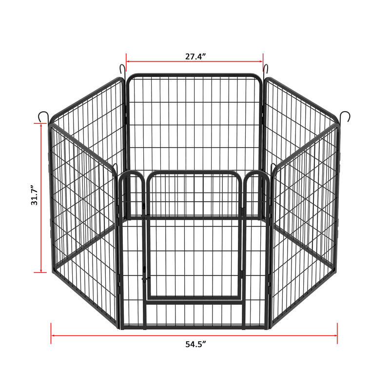 Heavy Duty Metal Playpen With Door, Dog Fence Pet Exercise Pen For Outdoor, Indoor