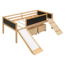 Twin size Loft Bed Wood Bed with Two Storage Boxes - Natrual ( old sku: LP000075AAM )