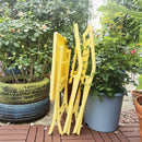 3 Piece Patio Bistro Set Of Foldable Square Table And Chairs