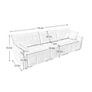 Elegant 3 Seater Sofa Set & Pillows Frame, High Rebound Cushions - Textured Green