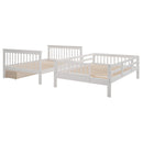 Stairway Full-Over-Full Bunk Bed with Drawer, Storage and Guard Rail for Bedroom, White ( old sku: LP000310AAK )