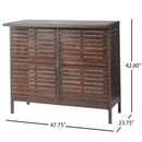 Bar Table With Slat Panel Design - Dark Brown