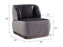 Decapree - Accent Chair - Antique Slate Top Grain Leather & Gray Velvet - Atlantic Fine Furniture Inc