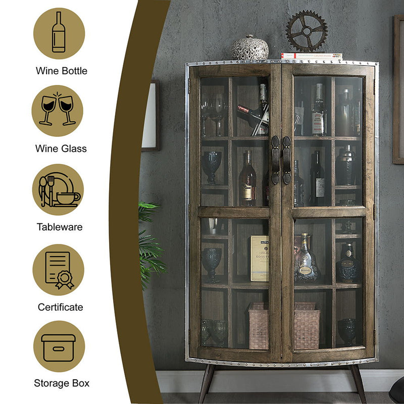 Brancaster - 68" Cabinet - Oak & Aluminum