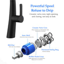 Elegant Single Handle Stainless Steel Pull Out Kitchen Faucet With High Arch Spout