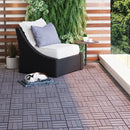 Acacia Wood Interlocking Deck Tiles Checker Pattern For Outdoor Flooring