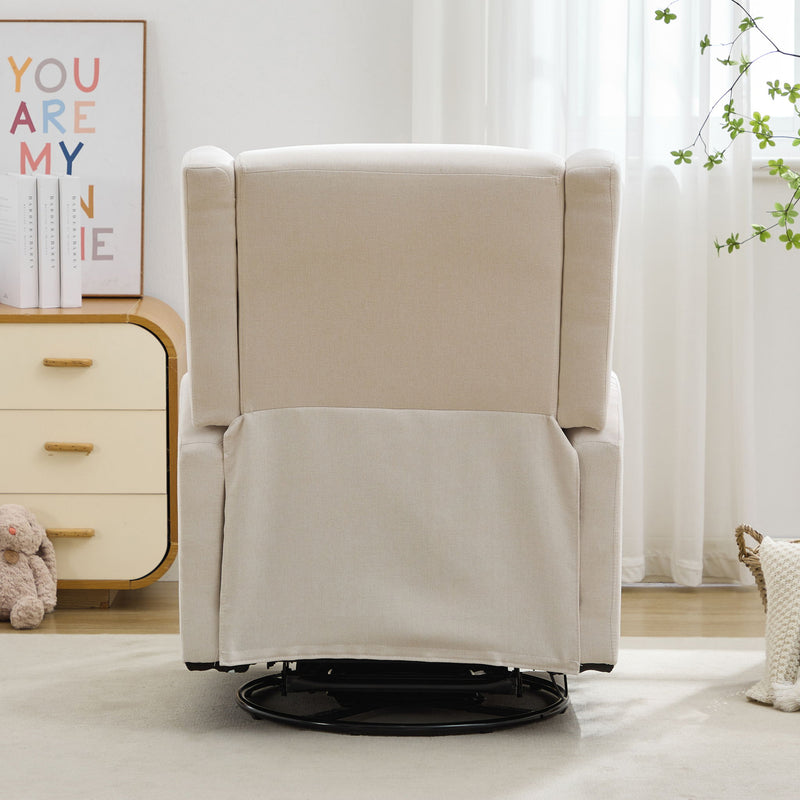 Wide Wingback Swivel Rocker Recliner Chair For Living Room
