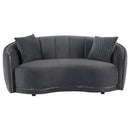 Brookside - 2 Piece Velvet Upholstered Sofa Set - Dark Gray