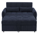Loveseat Sofa Pull-Out Bed With Adjustable Backrest, 3 USB Ports And 2 Lumbar Pillows For Living Room