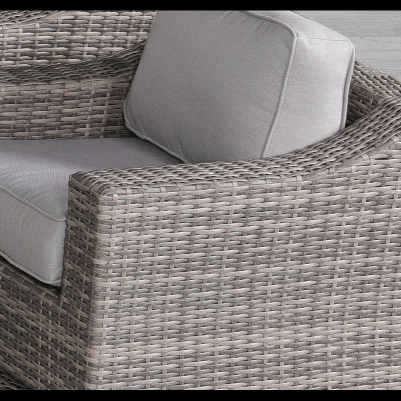 Elegant Swivel Patio Chair With Luxurious Cushions Perfect For Outdoor Relaxation (Set of 2) - Gray Mix