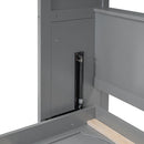 Full Size Murphy Wall Comfort Bed With Shelves - Gray