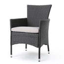 Dimensional Outdoor Dining Chair With Cushion Seat And Iron Frame (Set of 2)