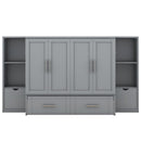 Murphy Bed With Shelves, Drawers And USB Ports