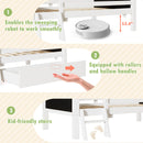 House Bed With Ladder And Storage Drawers Platform With Blackboard, No Box Spring