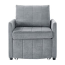 Upholstered Convertible Sleeper Sofa With 5 Position Backrest, Side Pockets, Storage