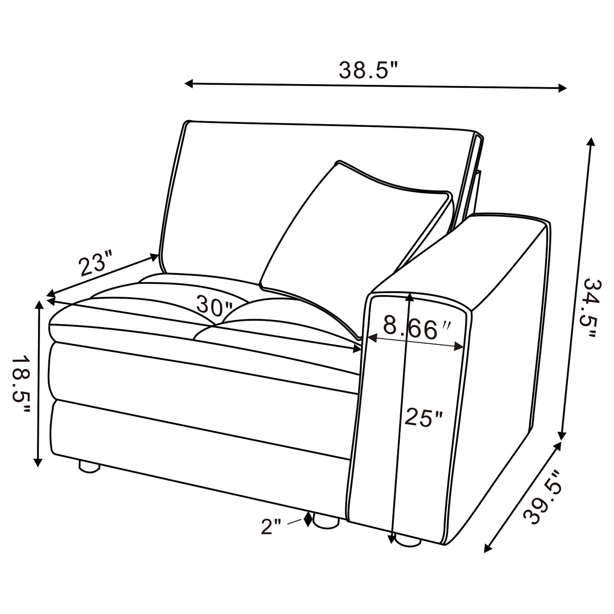 Atlantic Corduroy Upholstered RAF Arm Chair Blue