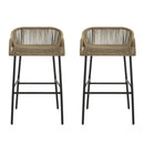 La Push - Outdoor Rope Barstool (Set of 2) - Black / Brown