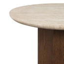 Leonardo - Dining Table - Travertine Top & Dark Oak