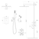 Dual Shower Head System With Square Rain Shower And Rough In Valve