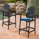 Outdoor Acacia Wood Adirondack Barstools (Set of 2)