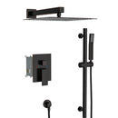 Wall Mounted Square Shower System With Adjustable Slide Bar, Rainfall Shower Head, 10 " - Oil-Rubbed Bronze