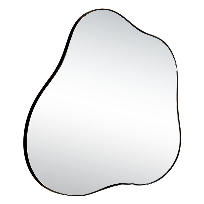 Cloud Shaped Metal Accent Wall Mirror - Black
