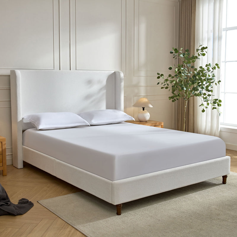 Harper - Tall Headboard Upholstered Bed / High Headboard / Elegant Simplicity / No Box Spring Needed