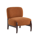 Modern Boucle Lounge Chair With Solid Wood Fram