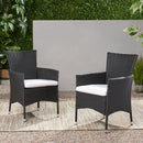 Dimensional Outdoor Dining Chair With Cushion Seat And Iron Frame (Set of 2)